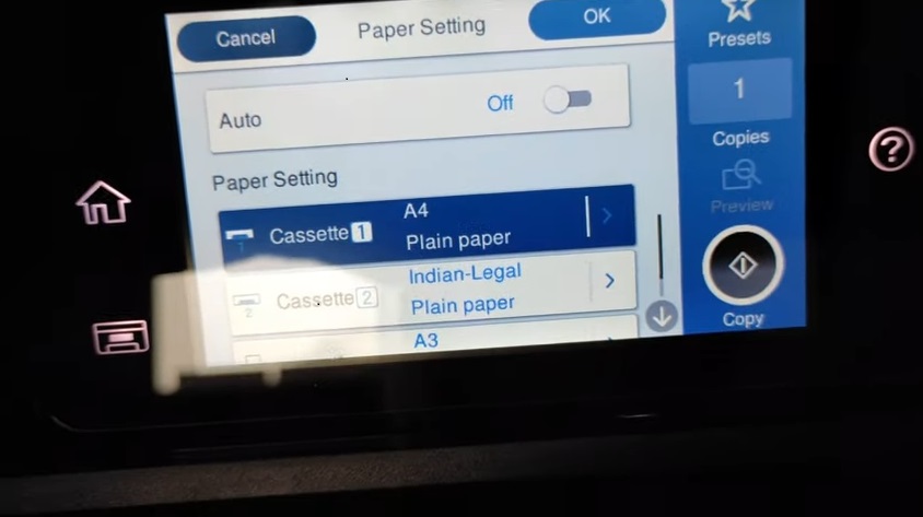 Epson L15150 Printer has a bright and large colour display